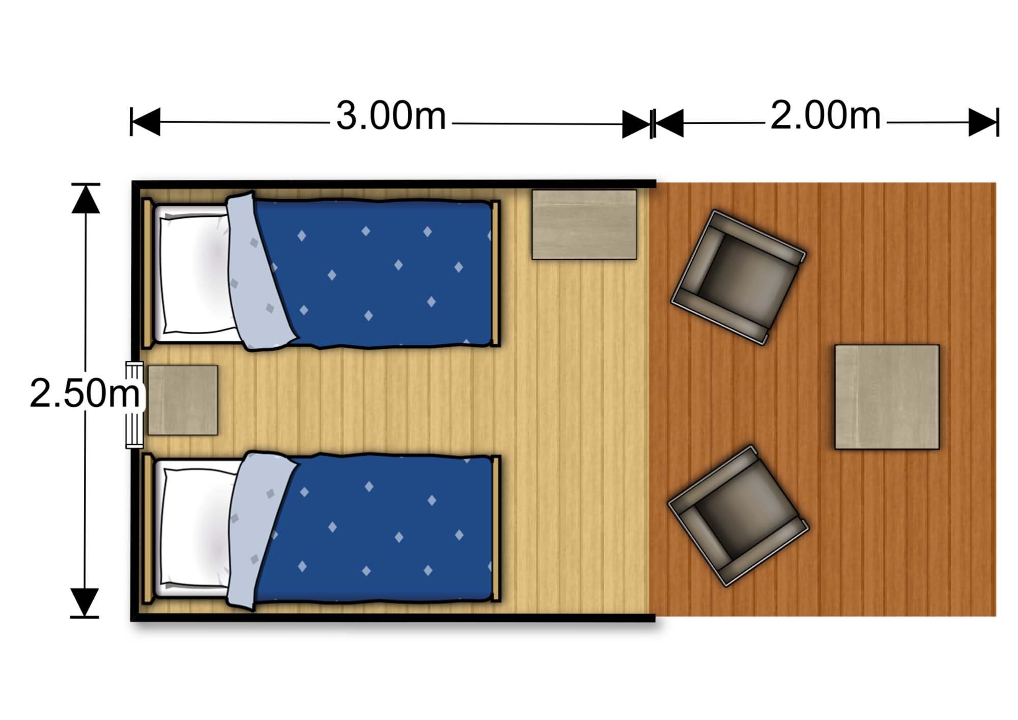 Plattegrond trekkerstent